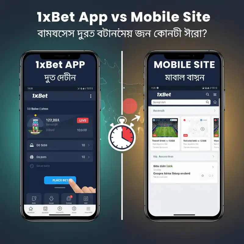 1xBet মোবাইল অ্যাপ বনাম মোবাইল সাইট তুলনা